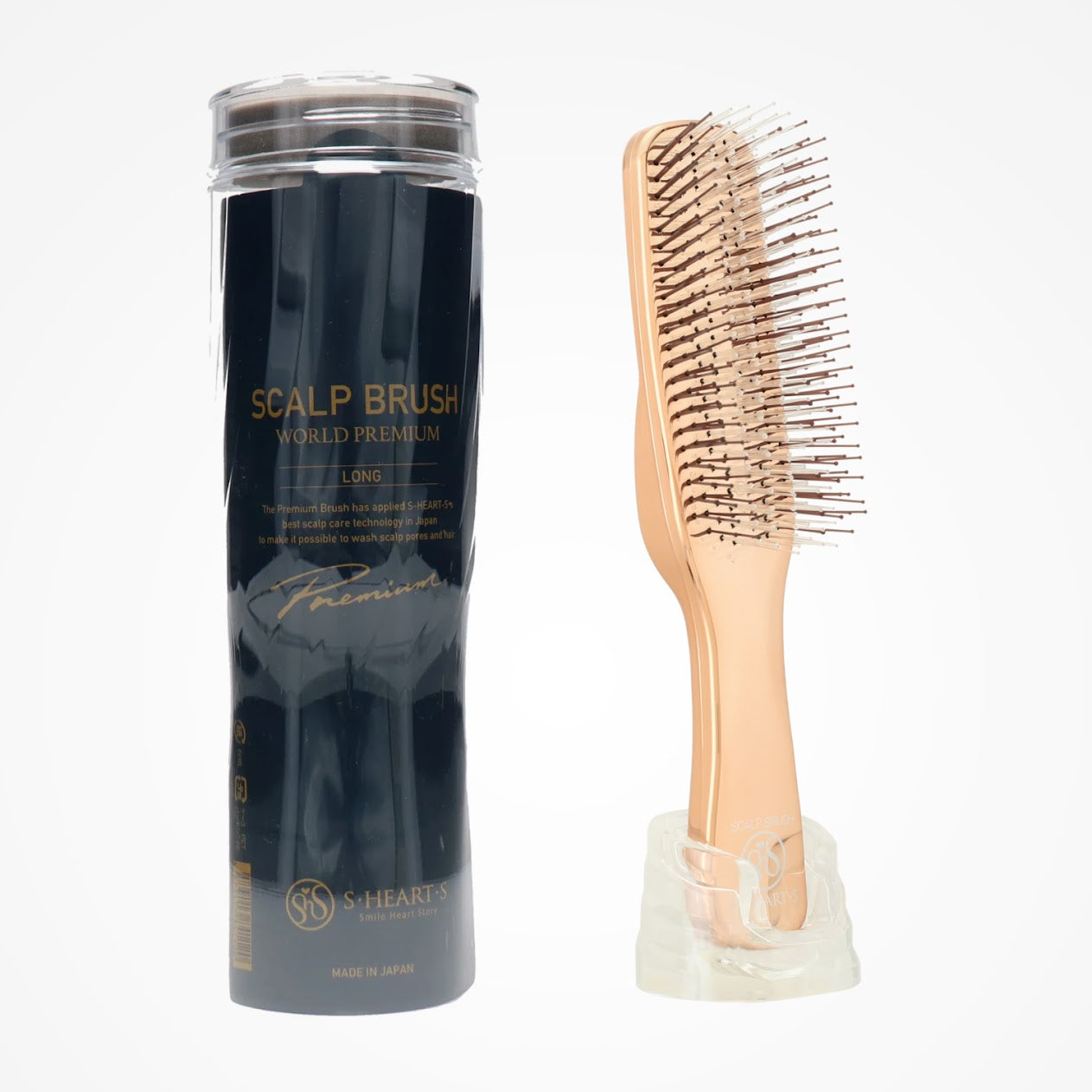 S-HEART-S Scalp Brush World Premium Long Pink Gold
