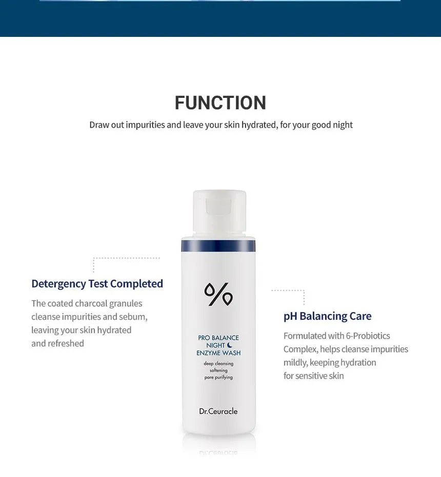 Dr. Ceuracle Pro-Balance Gel Nettoyant Enzymatique de Nuit
