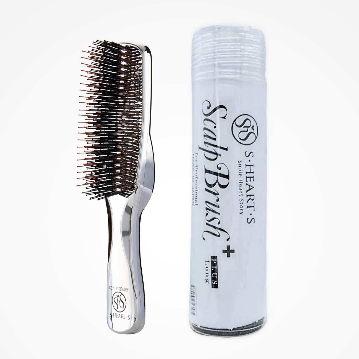 S-HEART-S Scalp Brush World Premium Long Silver